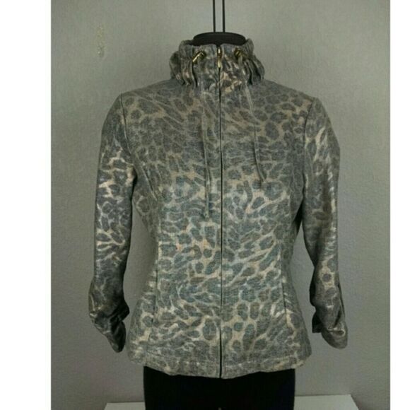 LAL Live a Little Cheetah Print Zip Up Jacket M - Picture 3 of 11